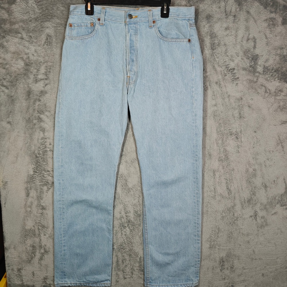 Vintage 80s Levis 501-0111 Jeans 36x30 Fits 34x30 Light Wash 524 Button USA Made